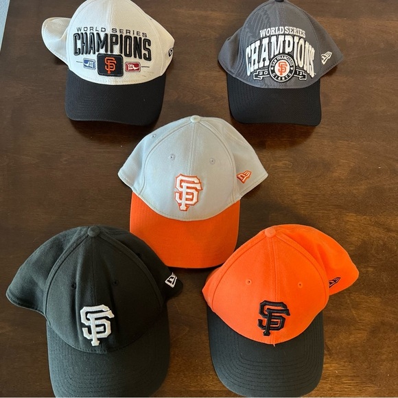 MLB San Francisco Giants Flex Hats (Lot of 5) 2012/2014 Champions + Reg M/L - Picture 1 of 16